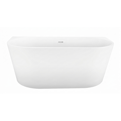 Evolve 1600 Back To Wall Freestanding Acrylic Bath w/- overflow White 1600x800x600mm
