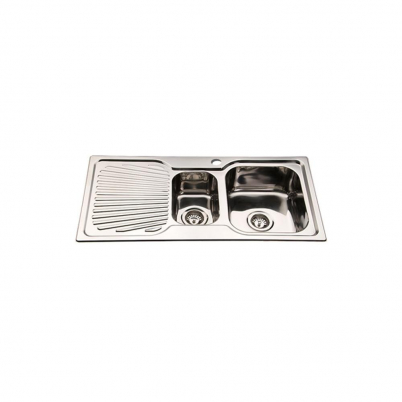 Neko Cruze Sink 980x480mm 1+1/2 Right Hand Bowl 1TH Satin SS