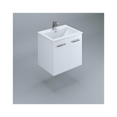 Neko Locus Wall Hung Vanity Cabinet Only 600mm 2-Door White Gloss