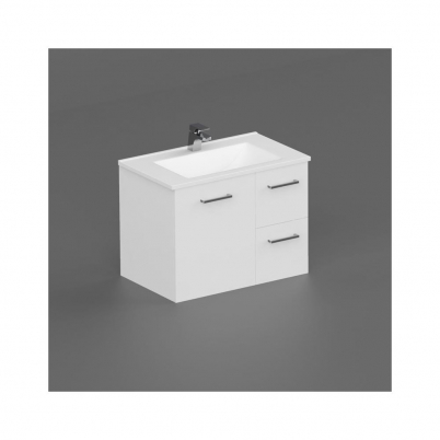 Neko Locus Wall Hung Vanity Cabinet Only 750mm 1-Door 2-R/H Drawers White Gloss