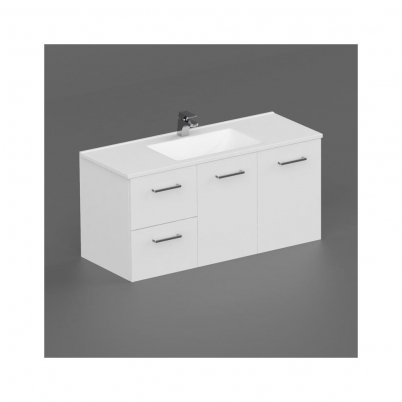 Neko Locus Wall Hung Vanity Cabinet Only 1200mm 2-Door 2-L/H Drawers White Gloss