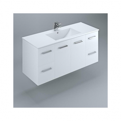 Neko Locus Wall Hung Vanity Cabinet Only 1200mm 2-Centre Door 2x2-Dr White Gloss