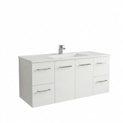 Neko Locus Wall Hung Vanity Cabinet Only 1200mm 2-Centre Door 2x2-Dr White Gloss