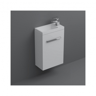 Neko Space W/Hung Vanity 400x220x600mm 1 RH Door w/-Chrome Handle & Poly Marble Top