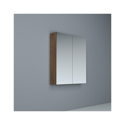 Crave Mirror Door Shaving Cabinet 600 x 700mm with Soft Close Hinges Dark Elm
