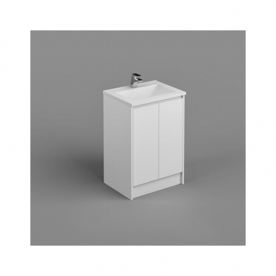 Sense Deluxe Vanity+Kick 600mm 2-Door Gloss White Cabinet Only