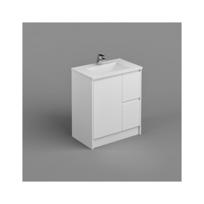 Sense Deluxe Vanity+Kick 750mm 1-Door 2-R/H Drawers Gloss White Cabinet Only