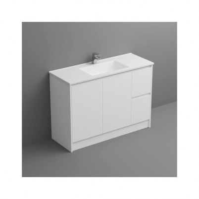 Sense Deluxe Vanity+Kick 1200mm 2-Door 2-R/H Drawers Gloss White Cabinet Only
