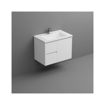 Sense Deluxe W/H Vanity 750mm 1-Door 2-L/H Drawers Gloss White Cabinet Only