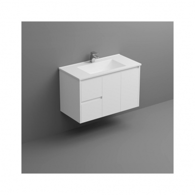 Sense Deluxe W/H Vanity 900mm 2-Door 2-L/H Drawers Gloss White Cabinet Only