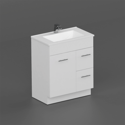 Neko Crave Vanity+Kick 750mm 1-Soft CloseDoor 2-R/H Drawers Chrome Handle Cabinet Only