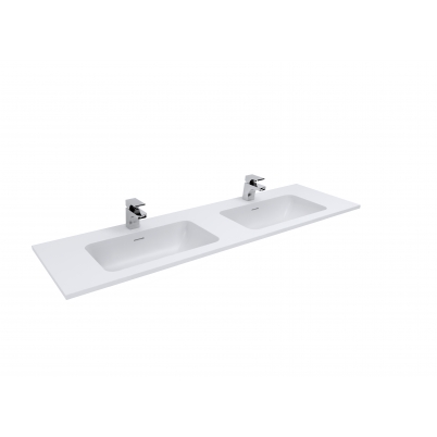Caststone Top to suit 1500mm Neko/Yushi Vanity Double Bowl 2x1TH Matte White