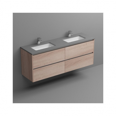 Berlin Grey Top+U/Mnt Basin Only To Suit 1500mm Neko Vanity (Double Bowl) 2x1TH