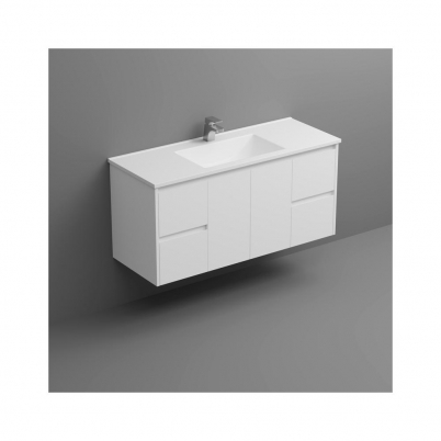 Sierra W/H Vanity 1200mm 2-Centre Door 2x2-Drawers Gloss White Cabinet Only