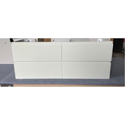 Zen 1500mm Double 2 x 2 Drawers Vanity Cabinet Light Grey with Polymarble Top