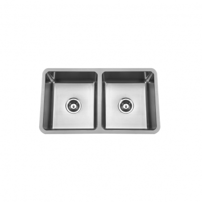 Hue 780 Rectangle Double Bowl Undercounter/Countertop Sink NTH 780x450x200mm S/Steel