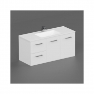 Neko Locus Wall Hung Vanity Cabinet Only 1200mm 2-Door 2-L/H Drawers White Gloss