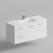 Neko Locus Wall Hung Vanity Cabinet Only 1200mm 2-Door 2-L/H Drawers White Gloss
