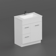 Neko Crave Vanity+Kick 750mm 1-Soft CloseDoor 2-L/H Drawers Chrome Handle Cabinet Only