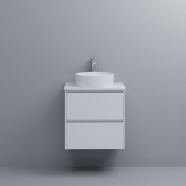 Polymarble Gloss White 600mm Top Only w/ Cut-out to Suit Trend-Cue-Bliss-Lux-Hue Basin