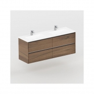 Inspire W/H Vanity 1500mm 2x2 Drawer Finger Pulll Soft Close Dark Elm Cabinet Only