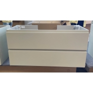 Zen 1200mm Double Drawer Vanity Cabinet Light Grey with Polymarble Top