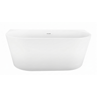 Evolve 1600 Back To Wall Freestanding Acrylic Bath w/- overflow White 1600x800x600mm