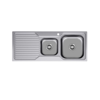 Neko Solace Sink 1200 x 500mm 1+3/4 Right Hand Bowl 1TH Satin SS