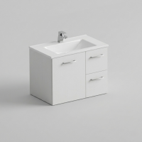 Neko Locus Wall Hung Vanity Cabinet Only 750mm 1-Door 2-R/H Drawers White Gloss