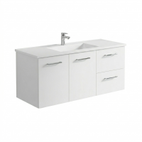 Neko Locus Wall Hung Vanity Cabinet Only 1200mm 2-Door 2-R/H Drawers White Gloss