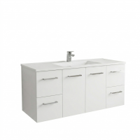 Neko Locus Wall Hung Vanity Cabinet Only 1200mm 2-Centre Door 2x2-Dr White Gloss