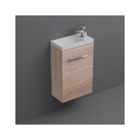 Space W/H Vanity 400x220x600mm 1 RH Door w/Handle & Poly Marble Top Elegant Oak