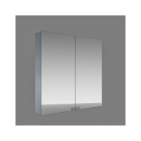 Neko Haven Double Mirror Door Shaving Cabinet 750 X 700mm Aluminium Cabinet Mirrored Back Wall