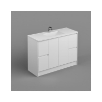 Sense Deluxe Vanity+Kick 1200mm 2-Centre Door 2x2-Drawers Gloss White Cabinet Only