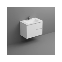 Sense Deluxe W/H Vanity 750mm 1-Door 2-R/H Drawers Gloss White Cabinet Only