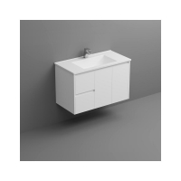 Sense Deluxe W/H Vanity 900mm 2-Door 2-L/H Drawers Gloss White Cabinet Only