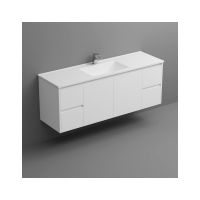 Sense Deluxe W/H Vanity 1500mm 2-Centre Door 2x2-Drawers Gloss White Cabinet Only