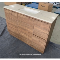 Pacific Suites 1200 Vanity+Kick Dark Scheme 2-Door 2-R/H Drawers Cabinet with Polymarble Top