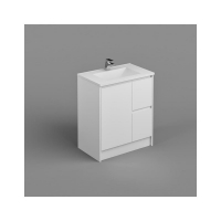 Sierra Vanity+Kick 750mm 1-Door 2-R/H Drawers Gloss White Cabinet Only