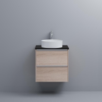 Polymarble Matte Black 600mm Top Only w/ Cut-out to Suit Trend-Cue-Bliss-Lux-Hue Basin
