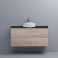 Polymarble Matte Black 1200mm Top Only w/ Cut-out to Suit Trend-Cue-Bliss-Lux-Hue Basin