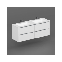 Inspire W/H Vanity 1500mm 2x2 Drawer Finger Pull Soft Close PU Gloss White Cabinet Only