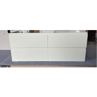 Zen 1500mm Double 2 x 2 Drawers Vanity Cabinet Light Grey with Polymarble Top