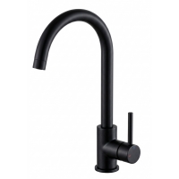 Hue Round Gooseneck Sink Mixer Matte Black