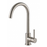 Hue Round Gooseneck Sink Mixer Brushed Nickel