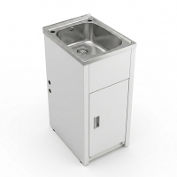 Sync 395 30lt Compact Laundry Tub w/- overflow and Cabinet